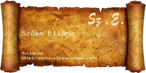 Szőke Eliána névjegykártya